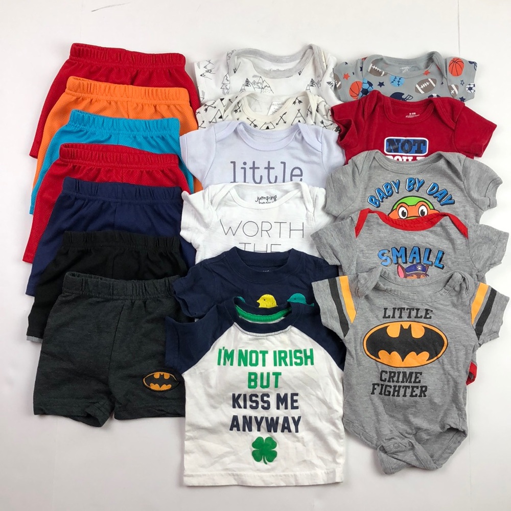 Baby Boy Summer 18pc Lot Superhero Sporty Theme - Picture 1 of 6